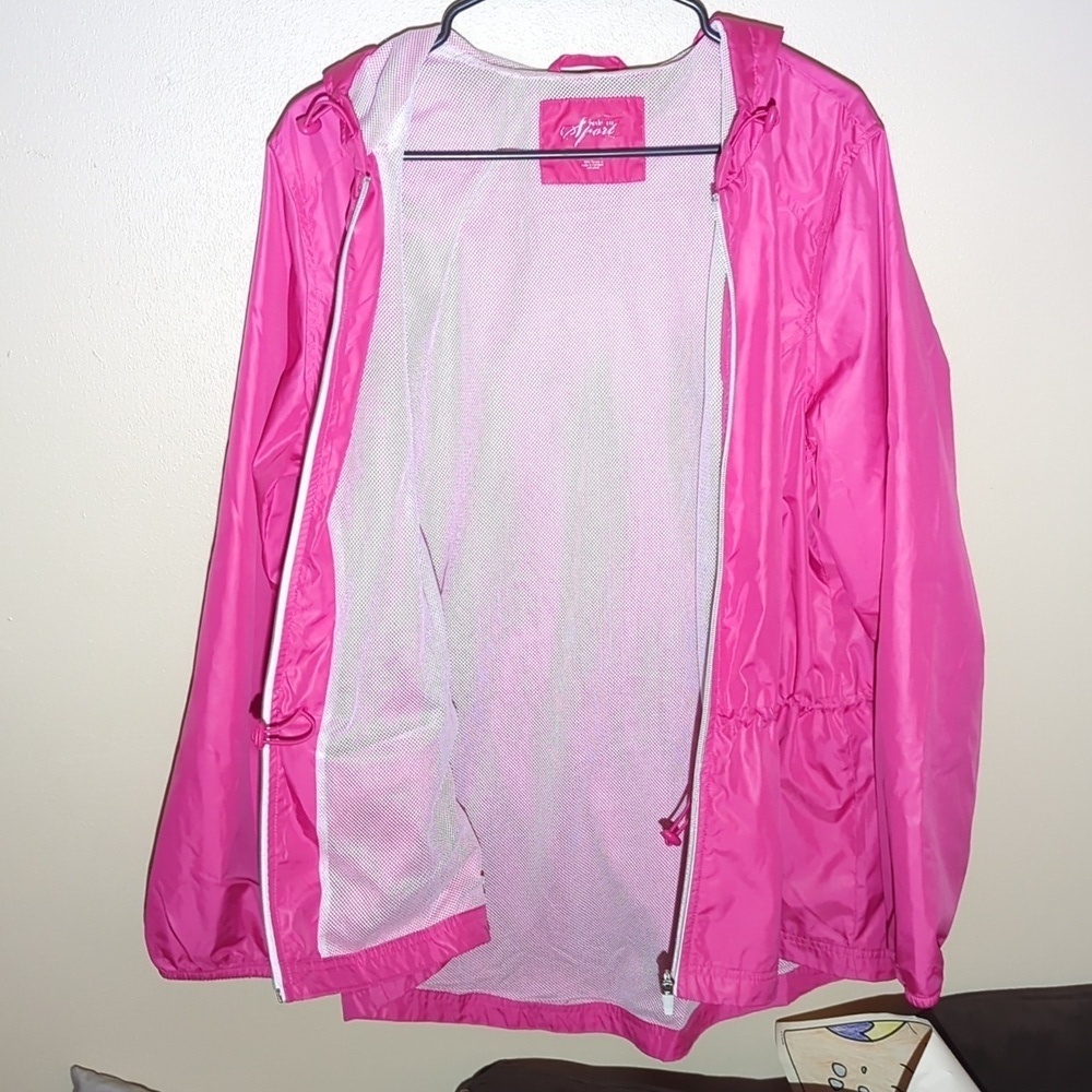 Style and Co pink rain coat, Size large - Picture 3 of 7